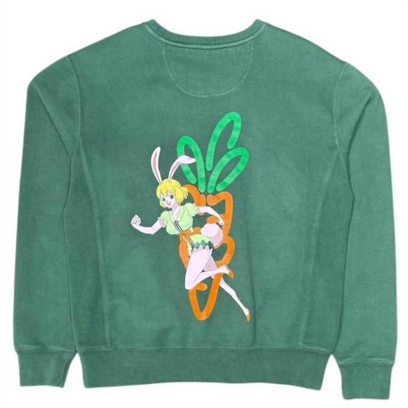 NEW CARROTS one piece men's crewneck sweatshirt in forrest green